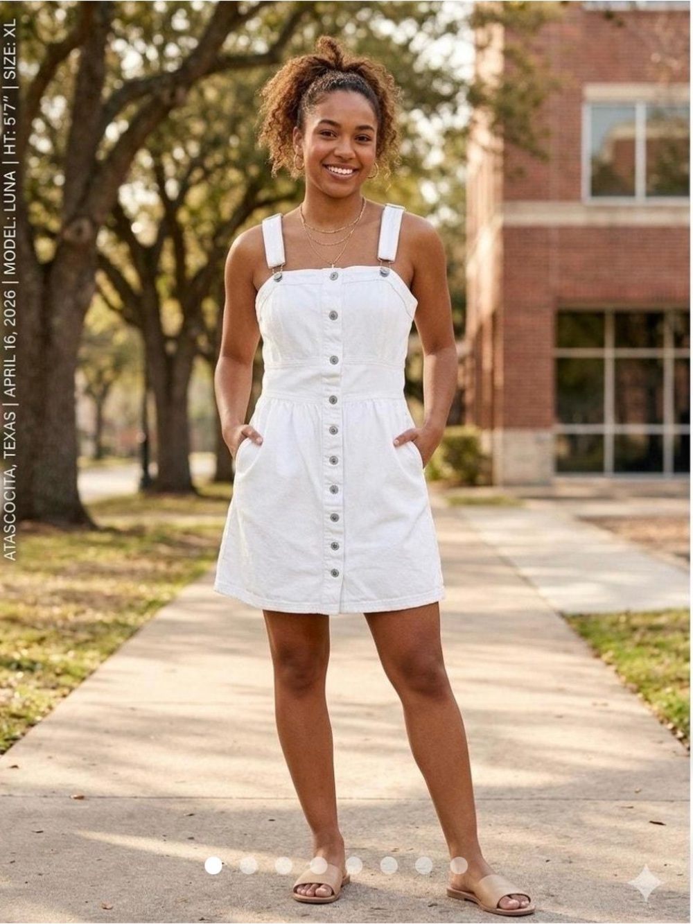 American Eagle Outfitters White Button-Front Mini Dress